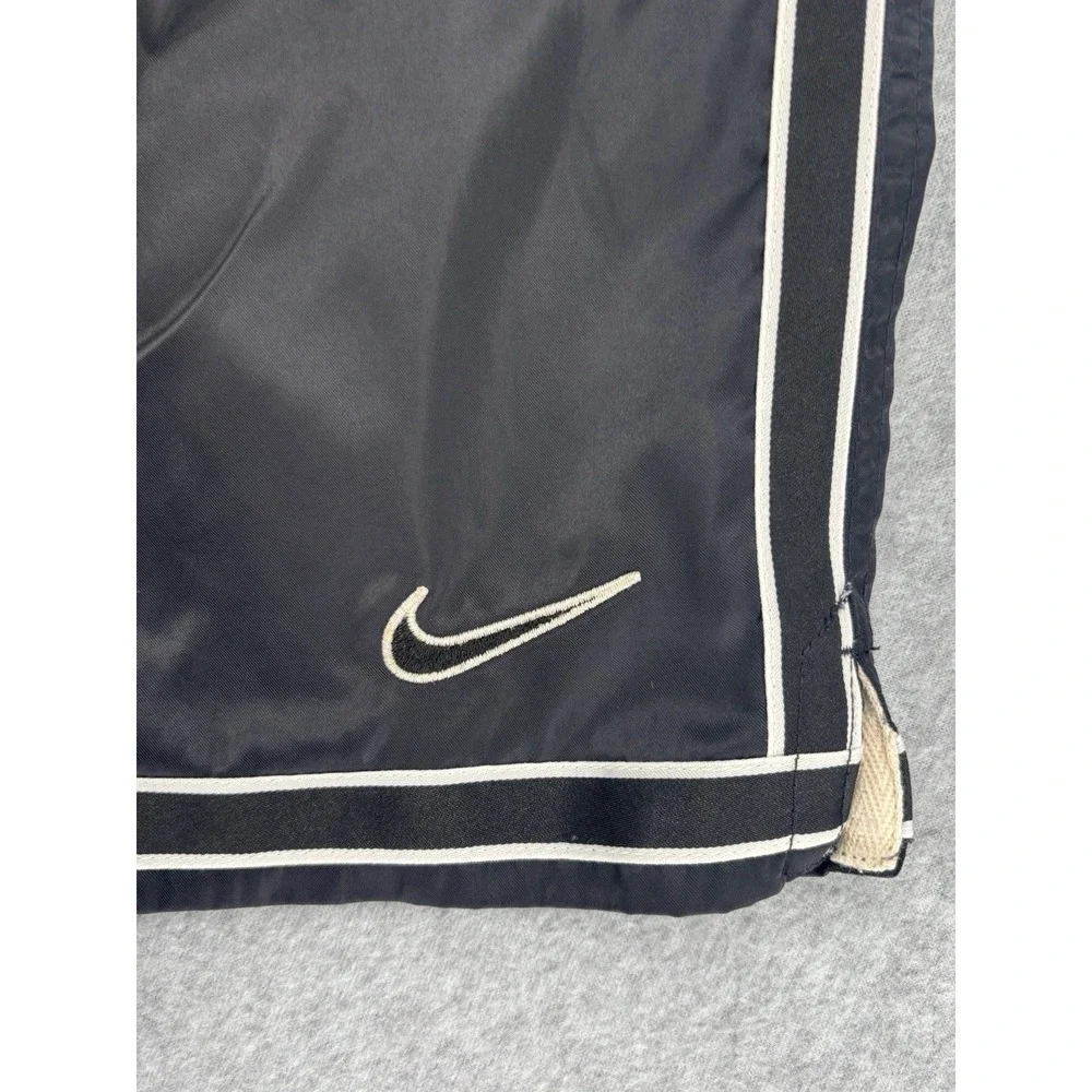 Nike Vintage Black Lined Nylon Running Shorts‎ Men's Large Embroidered Logo